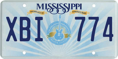 MS license plate XBI774