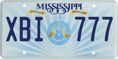 MS license plate XBI777
