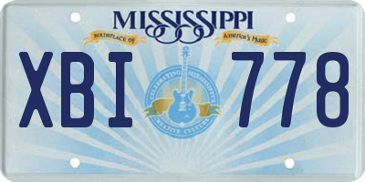 MS license plate XBI778