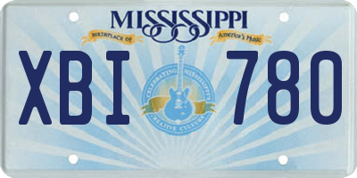 MS license plate XBI780