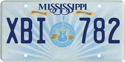 MS license plate XBI782