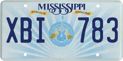 MS license plate XBI783