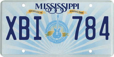 MS license plate XBI784