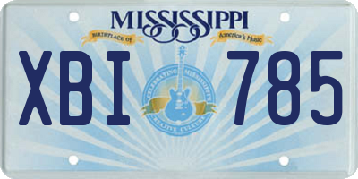MS license plate XBI785