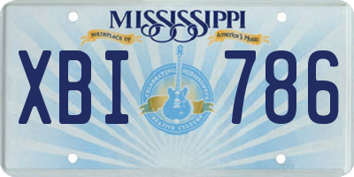 MS license plate XBI786