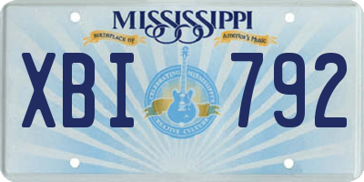 MS license plate XBI792
