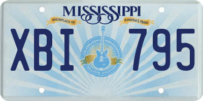 MS license plate XBI795