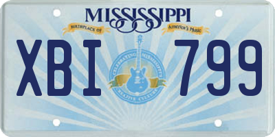 MS license plate XBI799