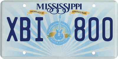MS license plate XBI800