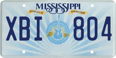 MS license plate XBI804