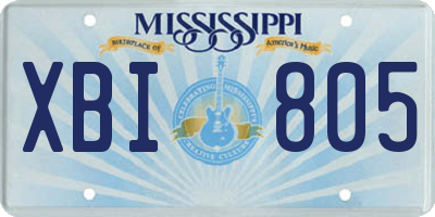 MS license plate XBI805