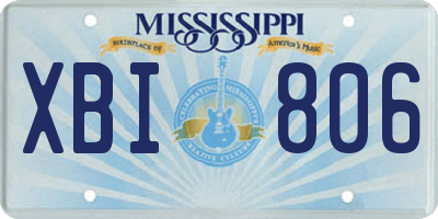 MS license plate XBI806