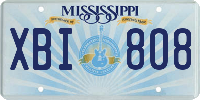 MS license plate XBI808
