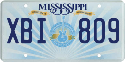 MS license plate XBI809