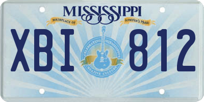 MS license plate XBI812