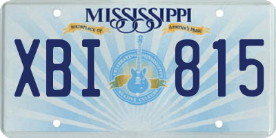 MS license plate XBI815