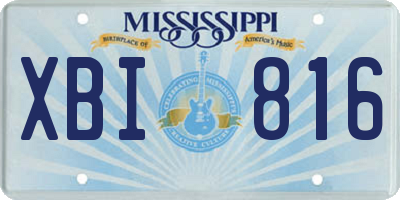 MS license plate XBI816