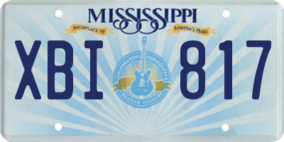 MS license plate XBI817