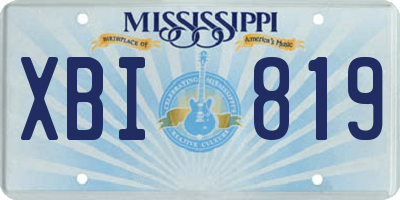 MS license plate XBI819