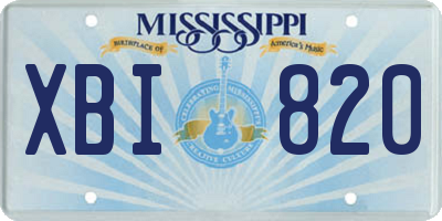 MS license plate XBI820