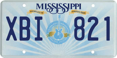 MS license plate XBI821