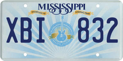 MS license plate XBI832