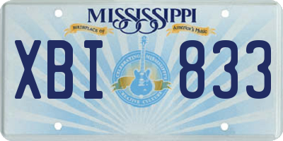 MS license plate XBI833