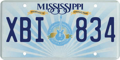 MS license plate XBI834