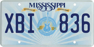 MS license plate XBI836