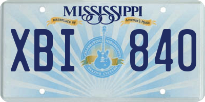 MS license plate XBI840