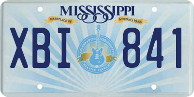 MS license plate XBI841