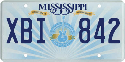 MS license plate XBI842