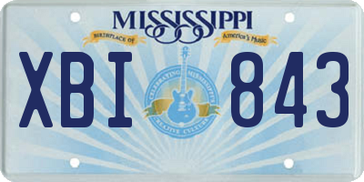 MS license plate XBI843