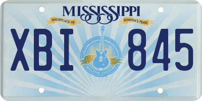 MS license plate XBI845