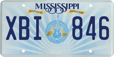 MS license plate XBI846