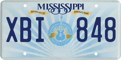 MS license plate XBI848