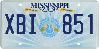 MS license plate XBI851
