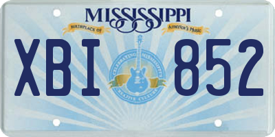 MS license plate XBI852