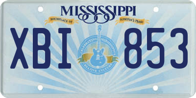 MS license plate XBI853