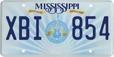 MS license plate XBI854