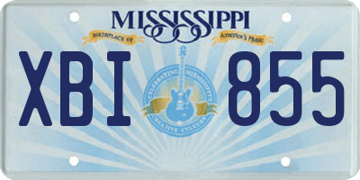 MS license plate XBI855