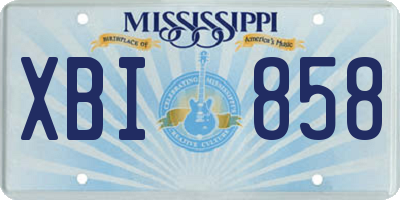 MS license plate XBI858