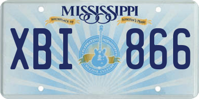 MS license plate XBI866