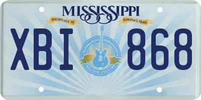 MS license plate XBI868