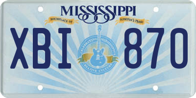 MS license plate XBI870