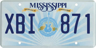 MS license plate XBI871