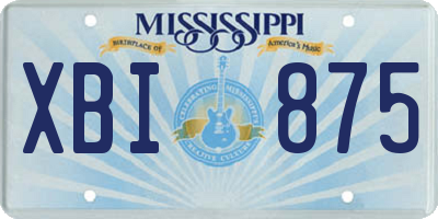 MS license plate XBI875