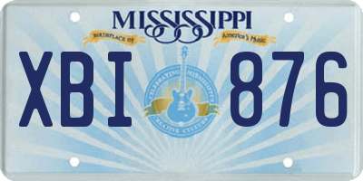 MS license plate XBI876