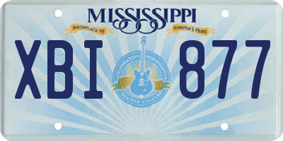 MS license plate XBI877