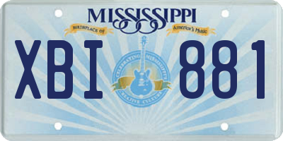 MS license plate XBI881
